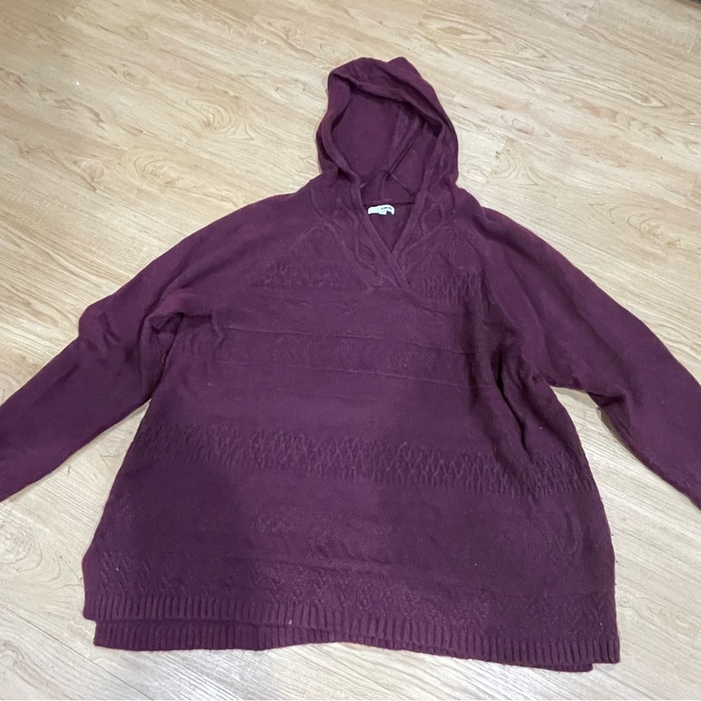 Sonoma Hooded Sweater Burgundy/Wine Color.  Size 3XL